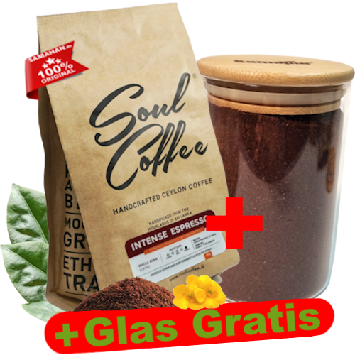 Soul Coffee Espresso 200g Pulver + AROMA-GLAS